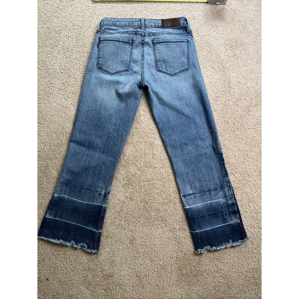 Parker Smith Woman Jeans 27 Straight Crop Leg Raw Hem Side Slit  Made In The USA - Picture 8 of 11